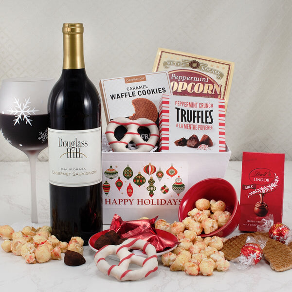 Tis’ The Season Red Wine Holiday Gift Basket