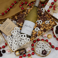 Joyful Holiday White Wine Gift Basket