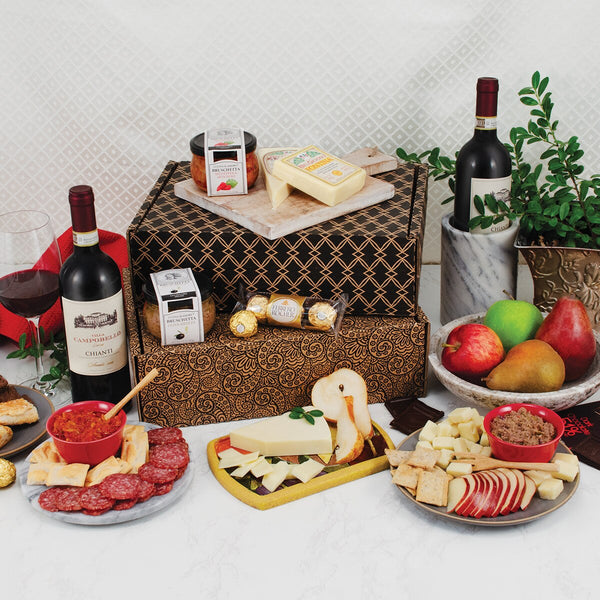 Gourmet Wine, Fruits & Cheese Snack Gift Duo