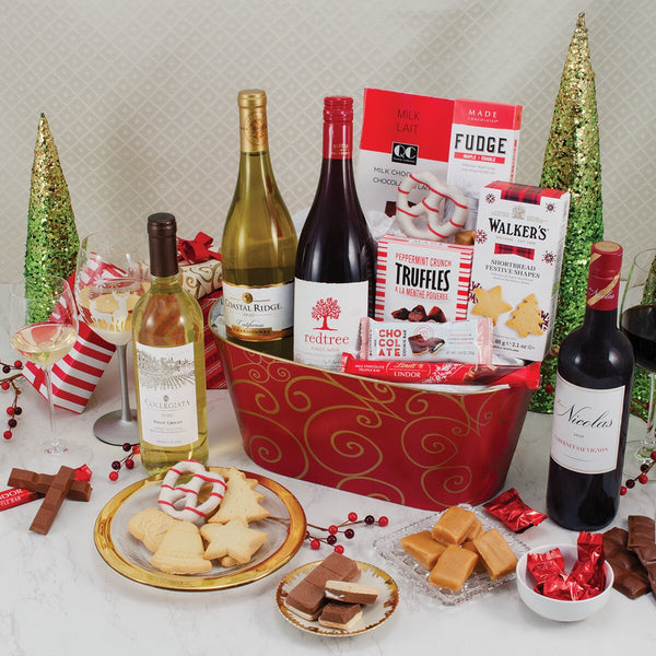 Holiday Wonders Wine Quartet Gift Basket