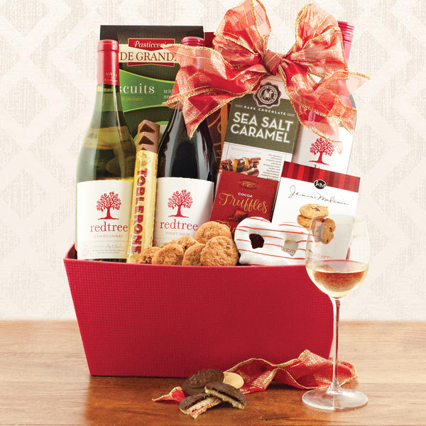 A Joyous Holiday Wine Gift Basket