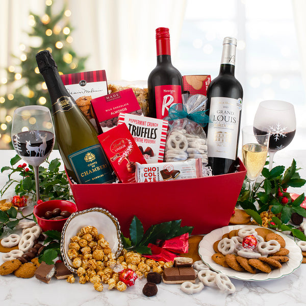 Holiday Cheers Wine Trio Gift Basket
